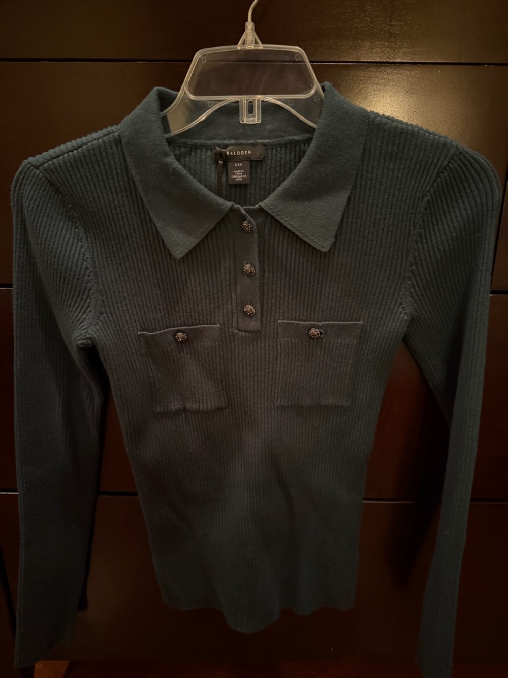 Halogen® Rib Polo Sweater - Picture 5 of 6